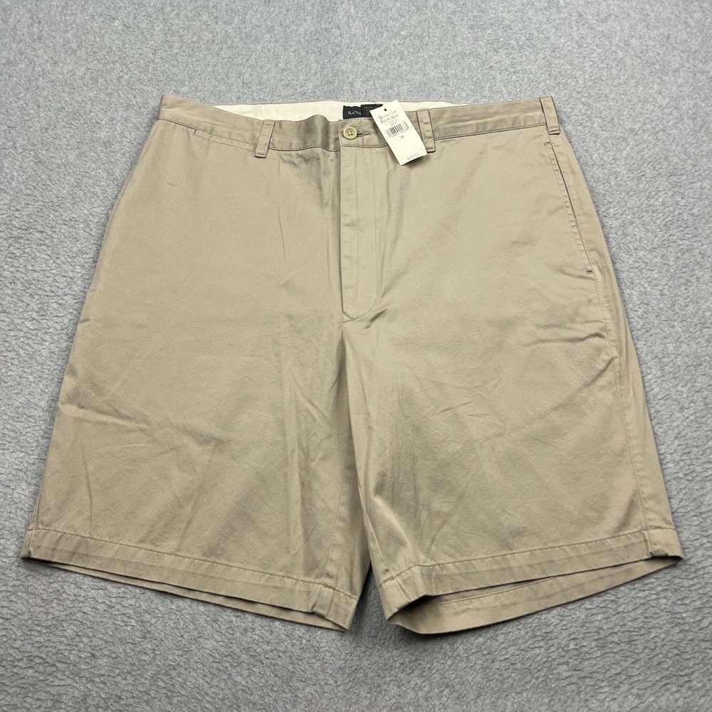 NEW Banana Republic Chino Shorts Men's 38 Khaki Twill 9" Flat Front Cotton NWT